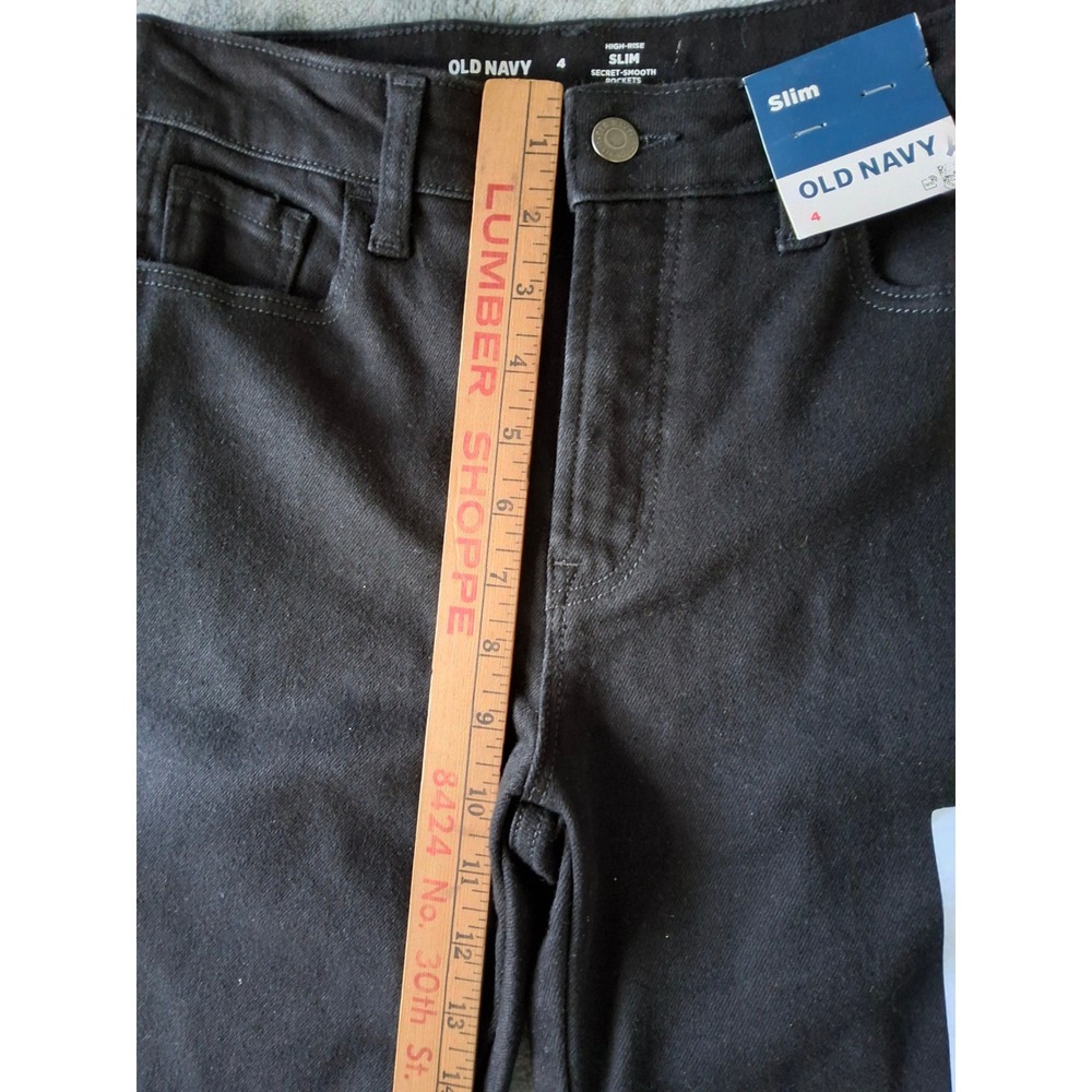 Old Navy High-Rise Slim Jeans Womens 4 Black Secret-Smooth Pockets 841310-00-1 - Picture 4 of 8